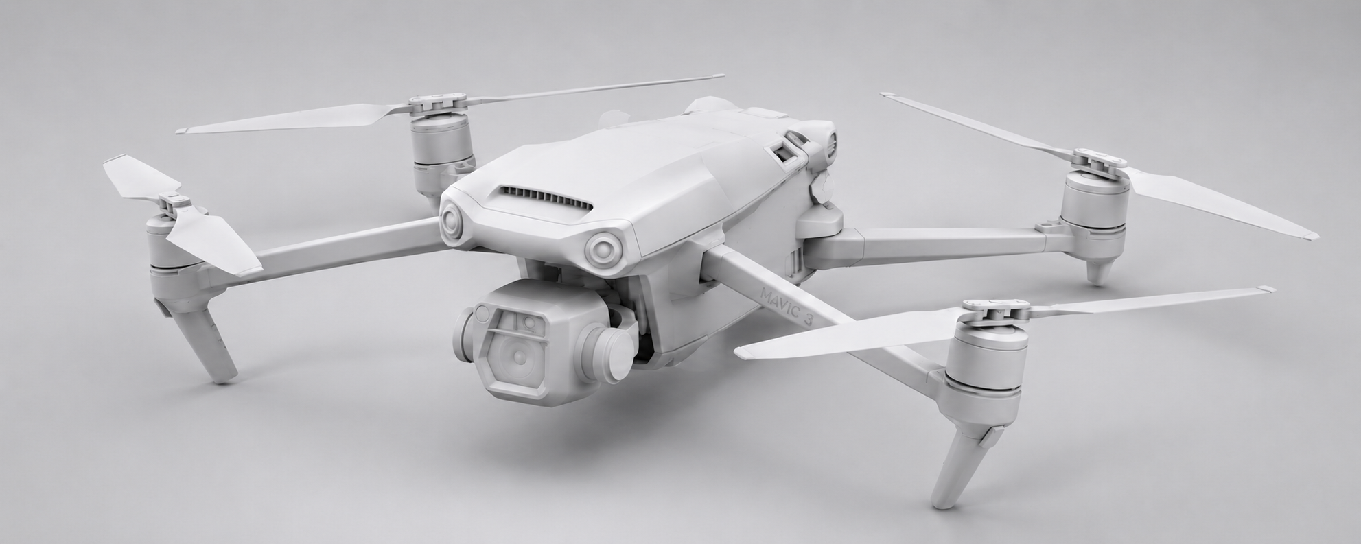 Mavic 3 White Model Front Render / Body Proportion